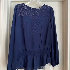 Navy Blue Daniel Rainn Sheer LS Shirt